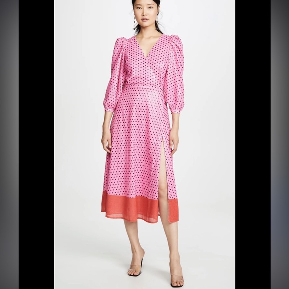 Olivia Rubin 'Imogene pink polka dot sequin dress UK 12 US 8 EUC - Picture 2 of 8